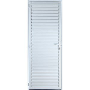 Porta alumínio branco palheta sem ventilação - linha 25