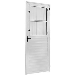 Porta social com postigo alumínio branco vidro mini boreal - ecosul esquadrisul