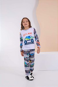 Pijama Carros Truck Menino Manga Longa