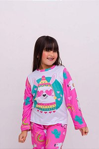 Pijama Lhama Cute Manga Longa