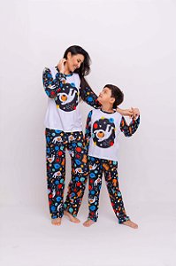 Pijama Astro Gato Manga Longa