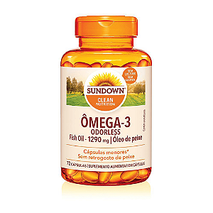 Ômega 3 Sem Odor Sundown - Saúde do Coração e Bem-Estar - 72 Cápsulas
