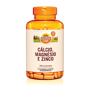 Cálcio, Magnésio e Zinco Sundown - Suporte Completo para Ossos e Imunidade - 100 Comprimidos