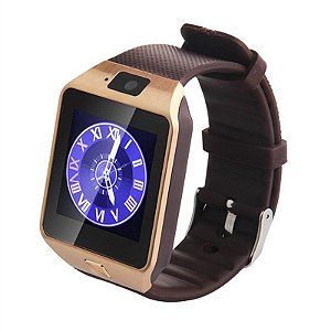 Relógio inteligente Smartwatch DZ09 Marrom Touch 