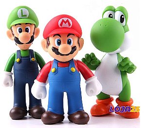 Boneco Mario e Luigi com Yoshi