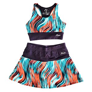 Conjunto Esportivo infantil Shorts-Saia + Top Crossf JRabbit