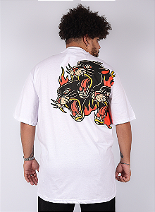 Camiseta Chronic Plus Size - Pantera - Branco