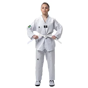 Dobok Taekwondo | Pro Olympic Gola Branca Homologado CBTKD