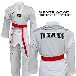 Dobok Taekwondo | S Fighter Gola Branca Homologado CBTKD | Sulsport