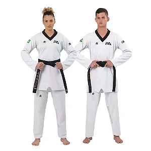 Dobok Taekwondo | FlexPro Gola Preta Homologado CBTKD - Sulsport