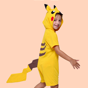 Pijama Fantasia Pikachu Verão Infantil e Adulto - Pokémon