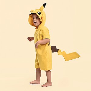 Pikachu Pokemon Fantasia Pijama Kigurumi Macacão Roupa Infantil A Pronta  Entrega