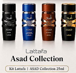 Kit Lattafa Asad Collection 4x25ml — 4 Perfumes Árabes Eau de Parfum