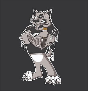 Bandeira Lobo Inteiro Preta