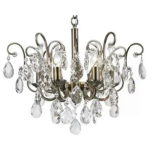 Lustre Linderhof com Cristais 6 Lâmpadas Tupiara