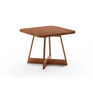Mesa para Cozinha Átria 1593 Quadrada Aço C/tampo Madeirado 90x90cm Nogal/freijo Rose - Carraro Nogal/Freijo Rose
