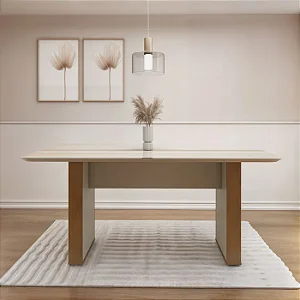 Mesa de Jantar 6 Lugares 160x80cm Julia Cinamomo/Off White