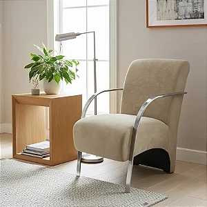 Poltrona Para Recepção Espera C/ Braços Aluminio