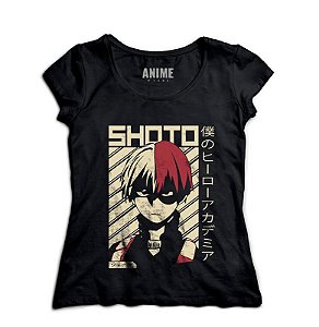 Camiseta  Feminina Anime My Hero Academia Shoto Todoroki