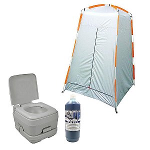 Banheiro Químico Portátil Ecocamp+ Trocador Pampa + Solvente