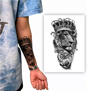 Tatuagem Temporária | Masculina 14x21 cm | Leão