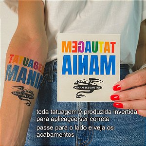 Tatuagem personalizada (10x10 cm, arte com 9x9 cm)