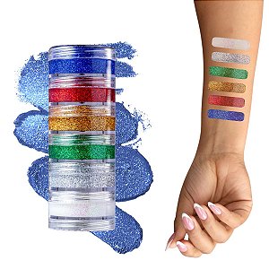 Glitter Cremoso Pigmentado Maquiagem Artística 6 Cores Colormake