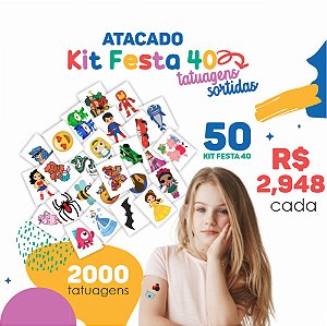 ATACADO | Tatuagem Temporária Infantil |Diversos | 2000 Tatuagens