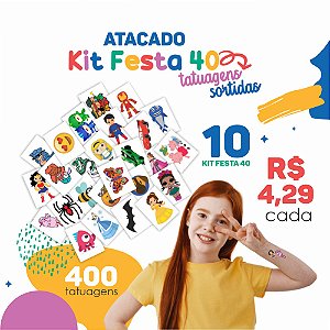 ATACADO | Tatuagem Temporária Infantil | Diversos | 400 Tatuagens