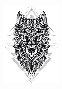 Tatuagem Temporária | TRIBAL | Lobo Ornamental