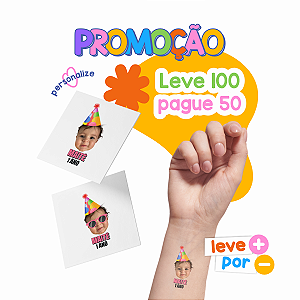 TATUAGEM PERSONALIZADA PARA ANIVERSÁRIO - 50 unidades personalizadas
