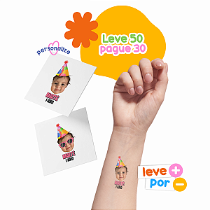TATUAGEM PARA ANIVERSÁRIO - 30 unidades personalizadas