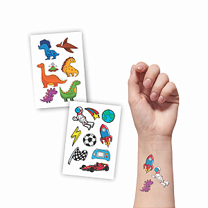 Tatuagem Temporária Infantil Banca | Dino e Espaço