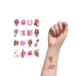 Tatuagem Temporária Infantil Cow Girl | Kit Festa 16-033