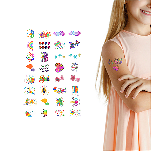 Tatuagem Temporária Infantil Carnaval Divertido | Kit Festa 32-080