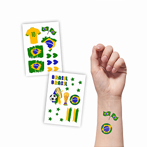 Tatuagem Temporária Torcida Copa Infantil Banca | Taça Camisa 10