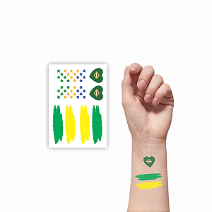 Tatuagem Temporária Torcida Copa Banca | Brasil