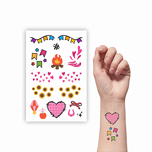Tatuagem Temporária Infantil Festa Junina | Arraiá do Sertão