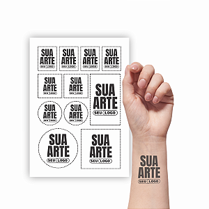 TATUAGEM TEMPORÁRIA PERSONALIZADO - TAMANHO A4 (21 x 29,7cm)