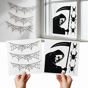 Adesivo Vinílico Transparente Morte com Foice Teia de Aranha