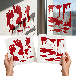 Adesivo Vinílico Transparente Pegada Pés de Sangue