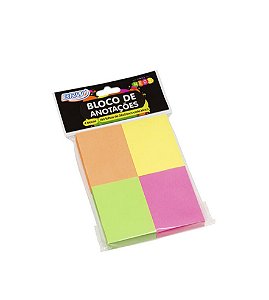 Bloco Smart Note Colorido Neon 4Blocos- Brw
