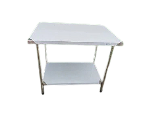 MESA DE INOX COM PLANO INFERIOR LISO 100X70X85