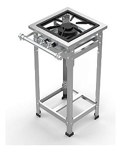 FOGÃO INDUSTRIAL 1 BOCA INOX 30x30 SEM FORNO BAIXA PRESSÃO
