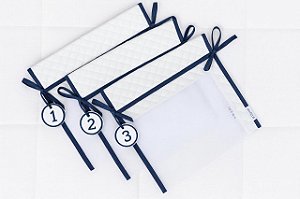 Saquinhos de maternidade filó, malha e acabamento marinho