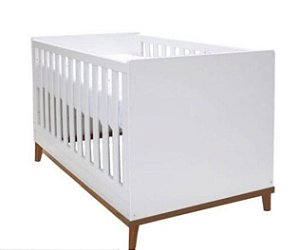 Berço Nordic Branco pés madeira Puppi