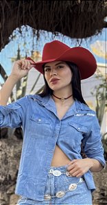 Chapéu Country Aveludado Mundial - Vermelho