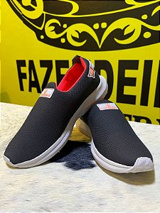 Tênis Calce Fácil Adulto Cinza Grafite Fazendeiros