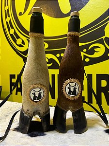 Garrafa Pé de Boi 750ml com Revestimento de Couro