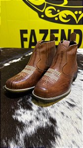 Botina Fazendeiros Vip Couro Legitimo Latego Pinhão